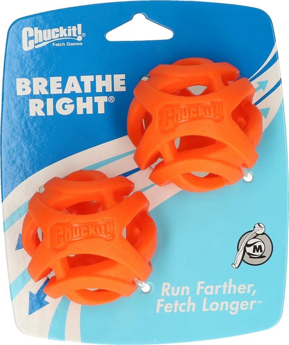 Chuckit! Breathe Right Fetch Ball - Medium - ø 6 cm - 2 Pack