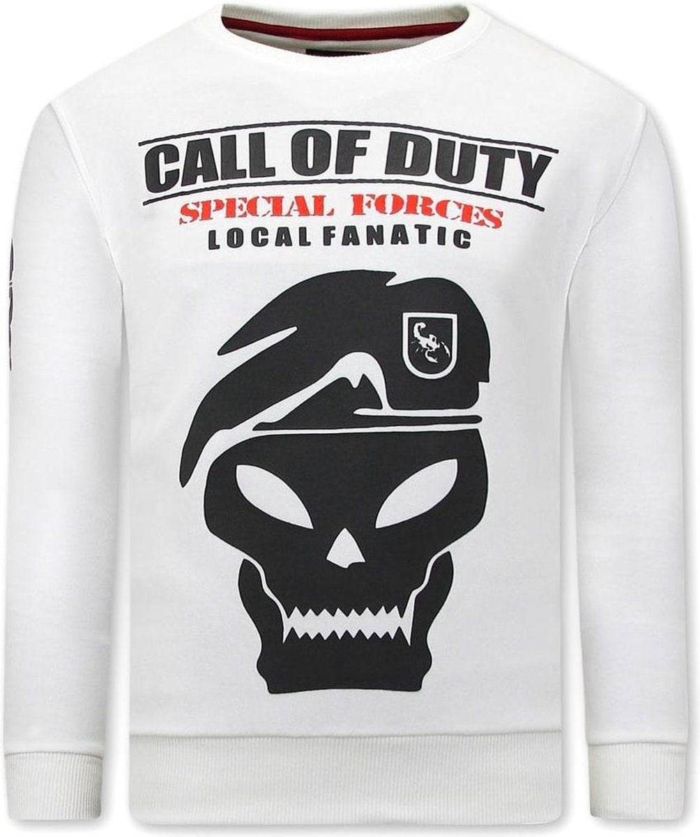 Local Fanatic Heren Sweater met Print - Call Of Duty - Beige - Maten: M