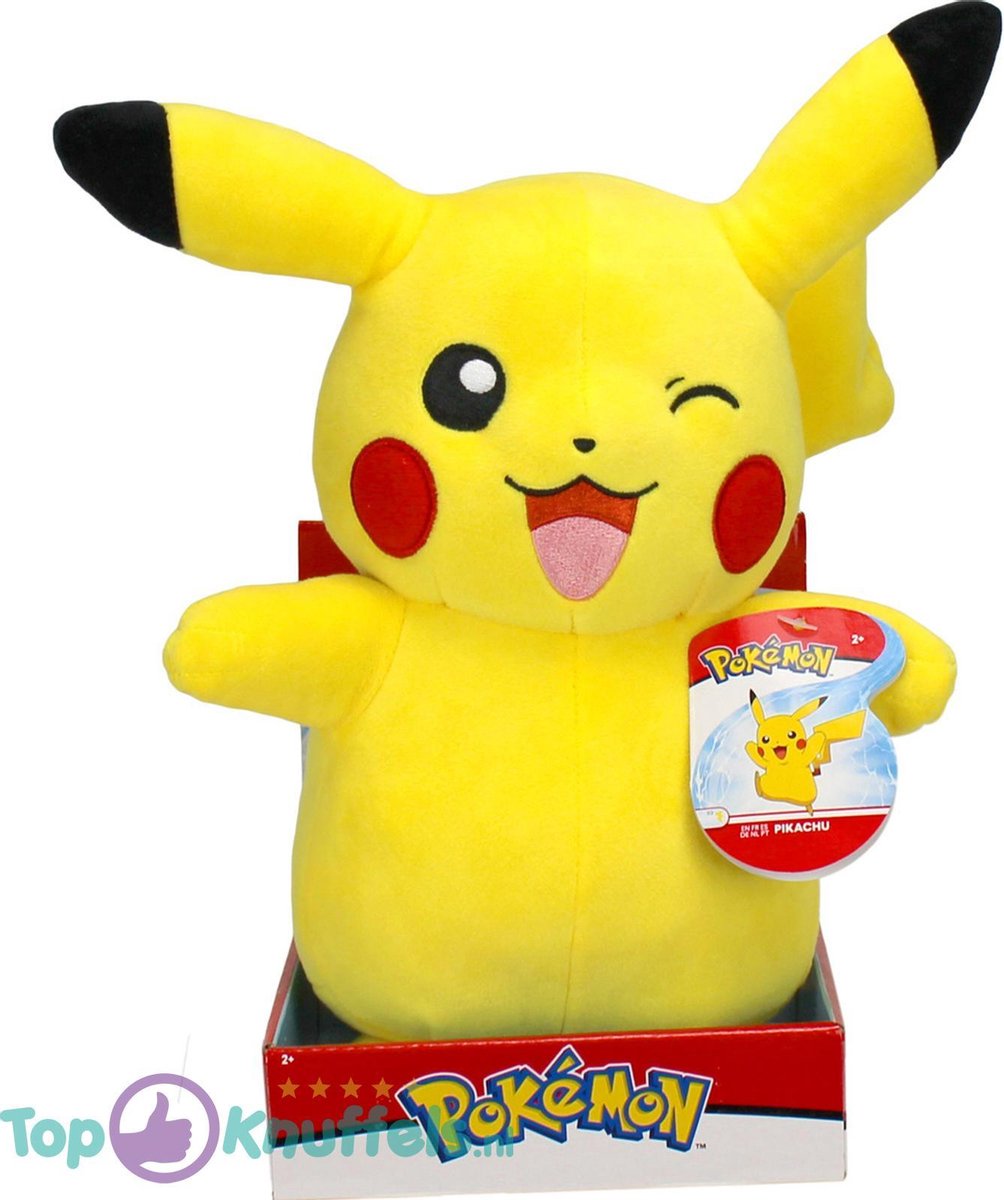 Pikachu Smile Pokemon Pluche Knuffel 32 cm + 3 Pokémon Stickers! | pokemon go plush peluche sword shield speelgoed | Knuffeldier Knuffelpop Pokémon | Best friend from Eevee Snorlax Charmander Charizard Squirtle Bulbasaur