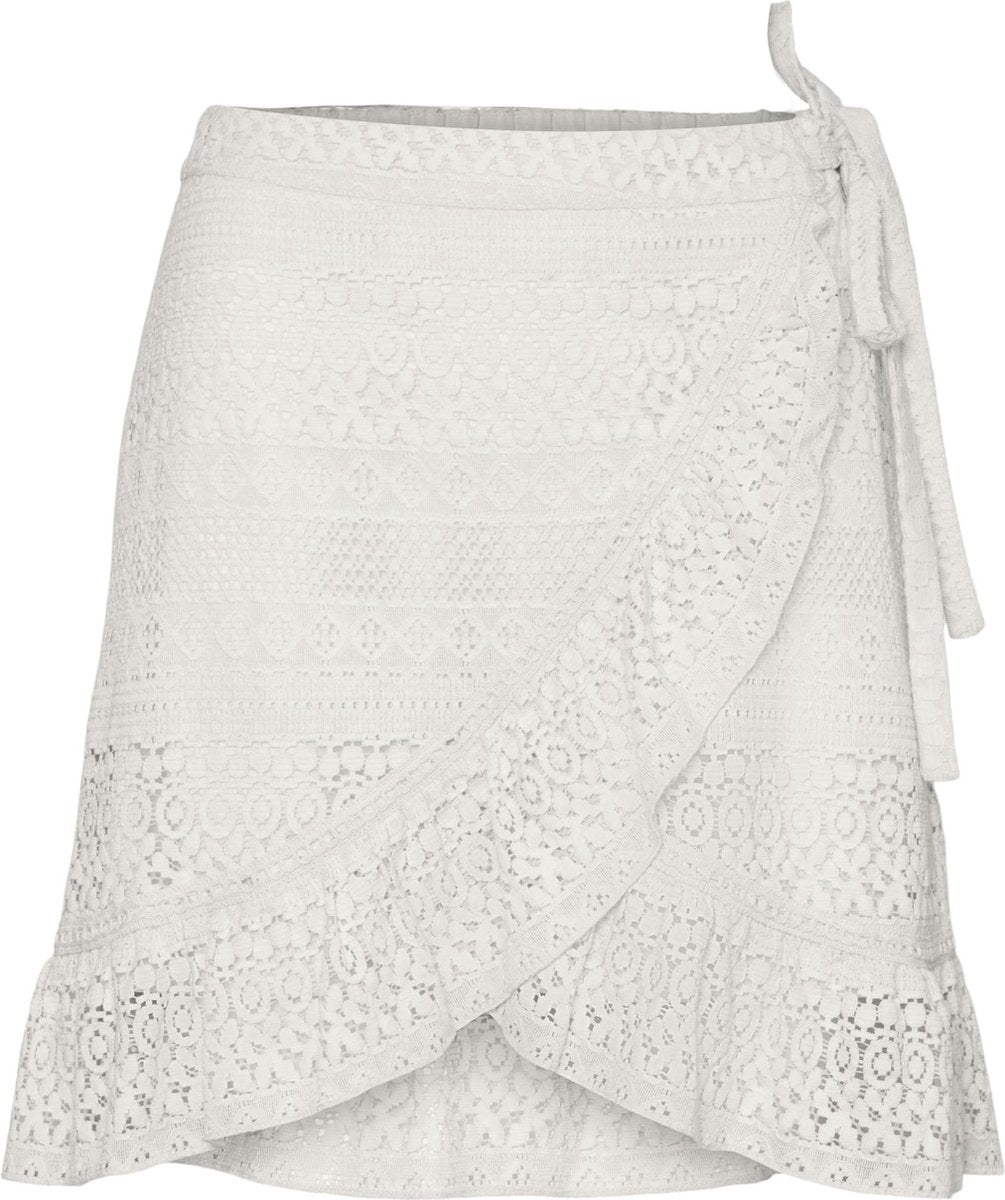 Vero Moda VMHONEY LACE H/W WRAP SKIRT Snow White Dames Rok - Maat M
