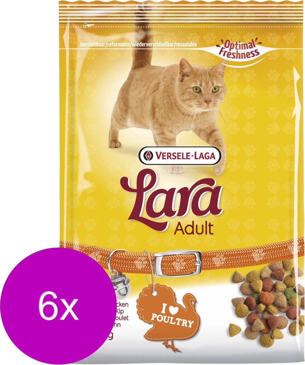 Lara Adult Kalkoen&Kip - Kattenvoer - 6 x 350 g