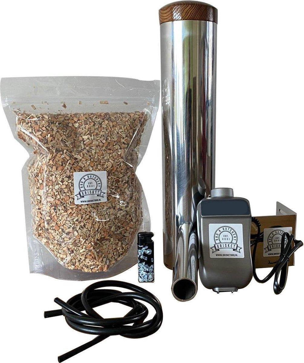 Koud rookgenerator 1.3L (cold smoker)+ rookmot +pomp koud rook generator voor rookkast inclusief butaan brander twv €19