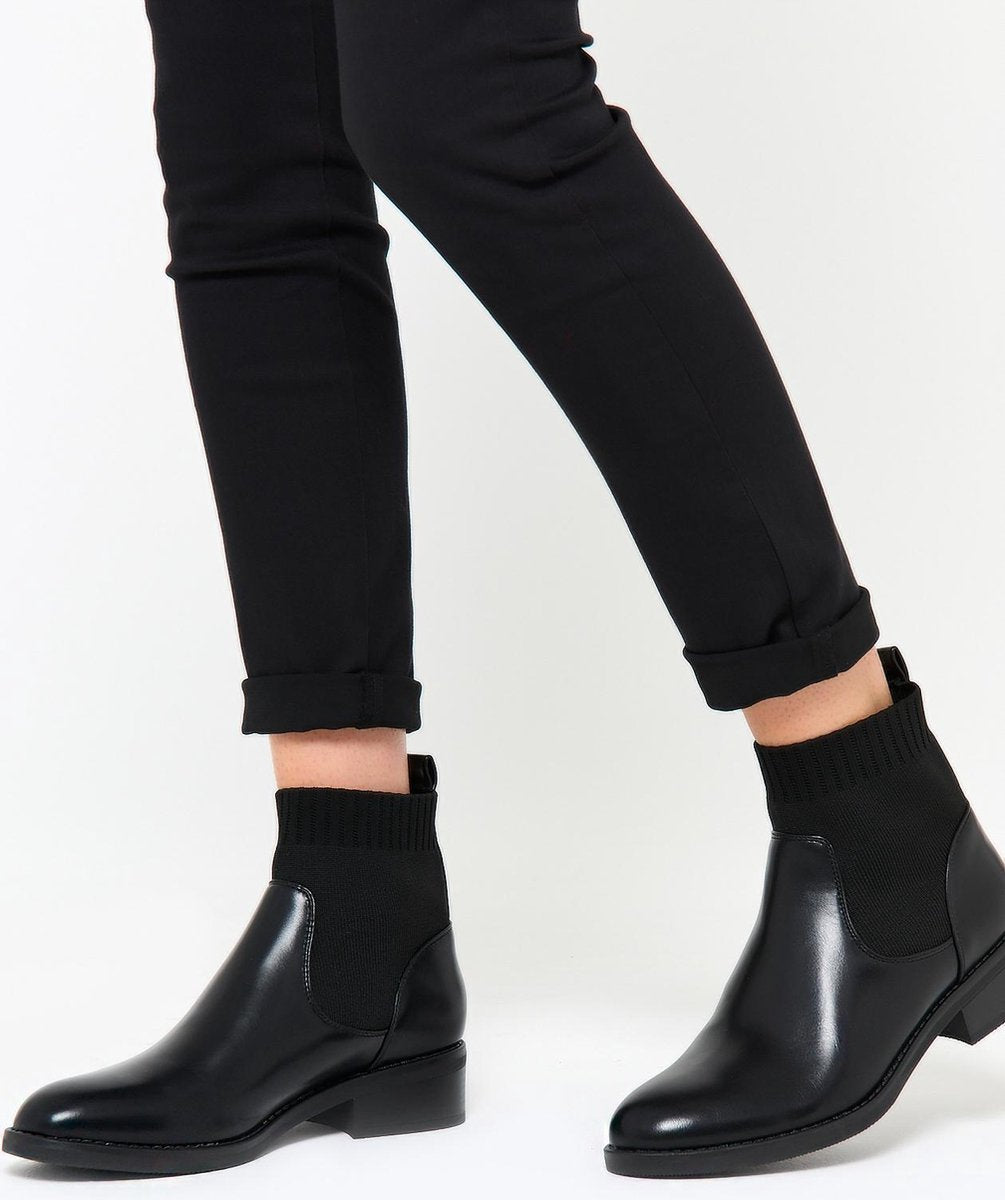 Boots met sleehak - Zwart
