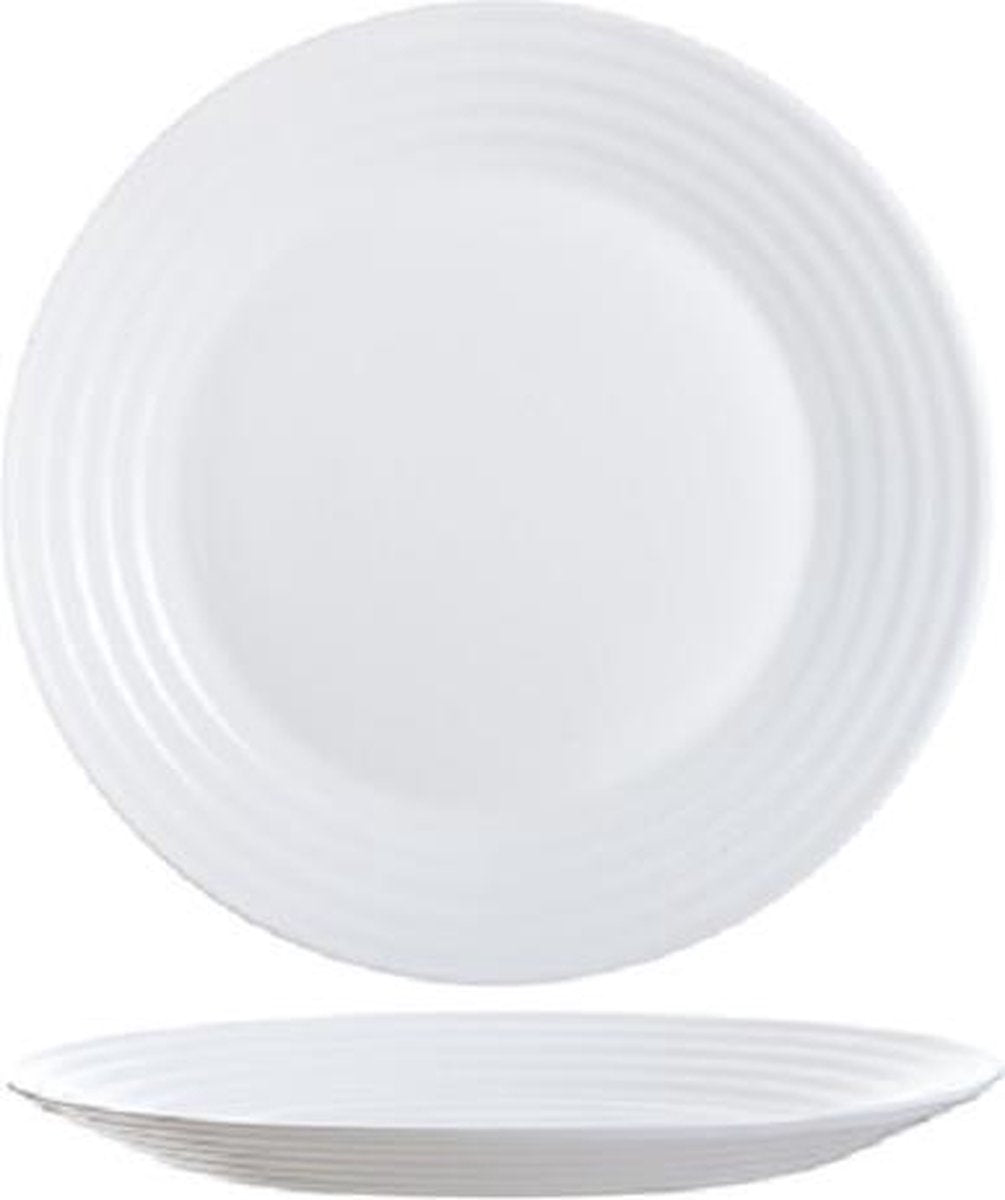 Arcoroc Stairo Servies - Dessert Borden - 19cm - Wit -Glas - (set van 6) En Yourkitchen E-kookboek - Heerlijke Smulrecepten