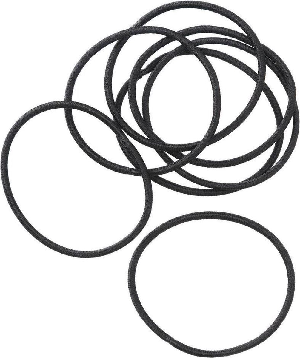 Haar elastiekjes - 48  stuks - zwart