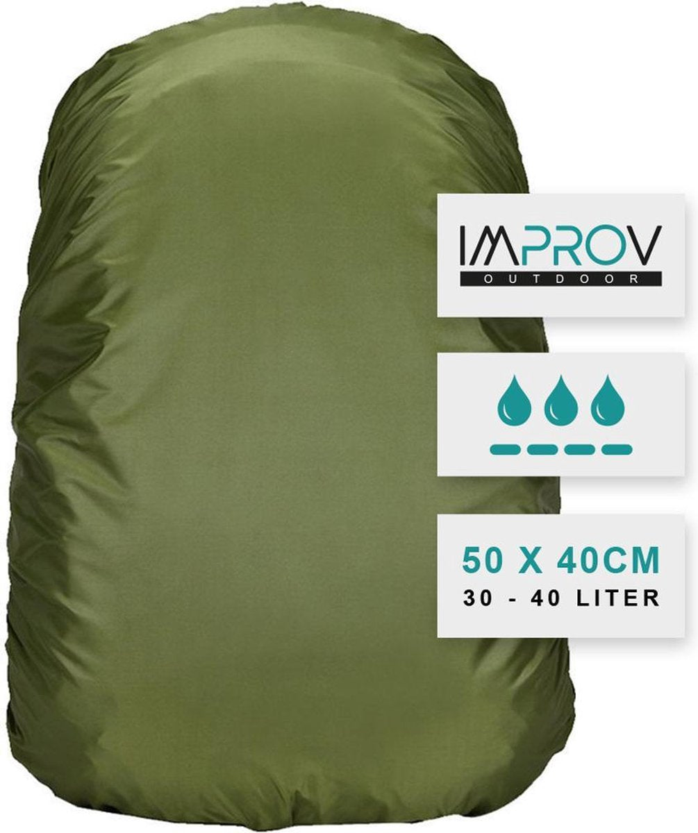 Improv - Regenhoes Rugzak - 30 tot 40 liter - Groen - Leaves Camo
