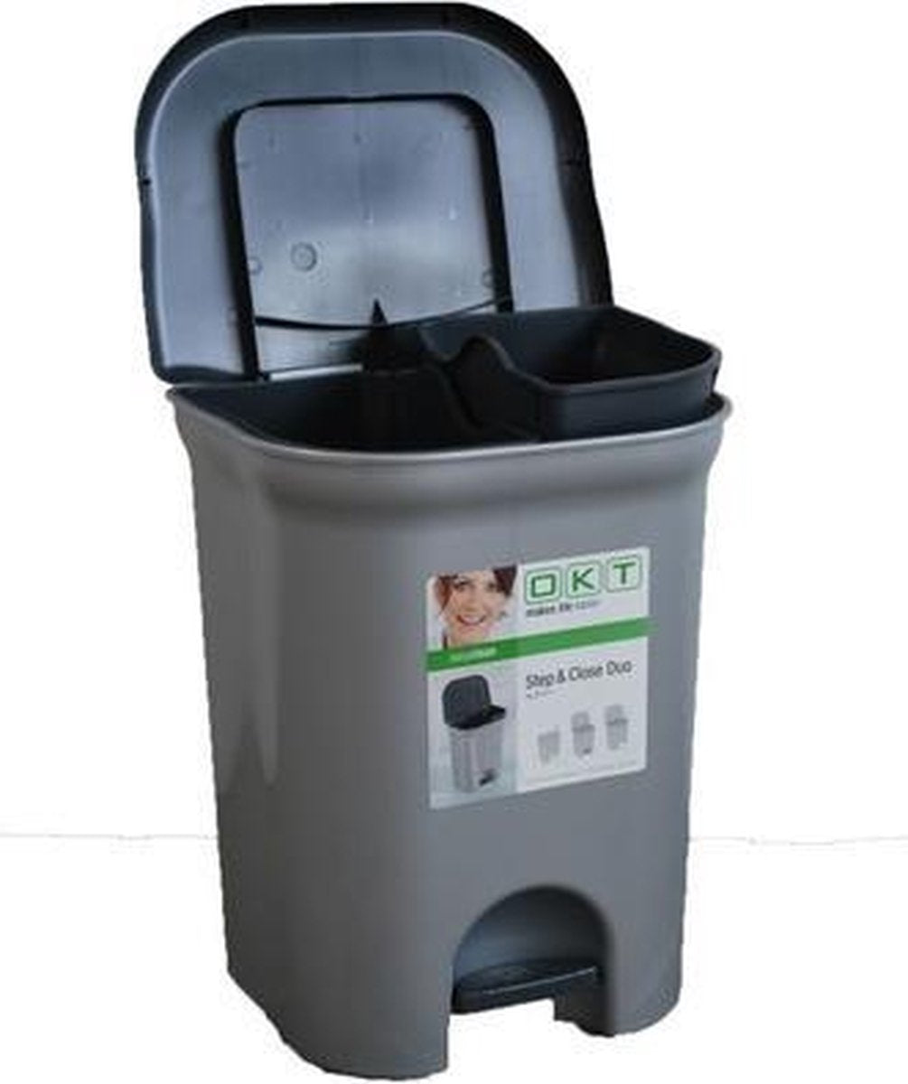 Keeeper Step & Close Duo Opbergbox - 2x 11L - Kunststof - Lichtgrijs