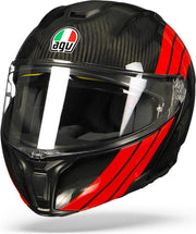 Agv Sportmodulars Carbon Rood Systeemhelm - Motorhelm - Maat M