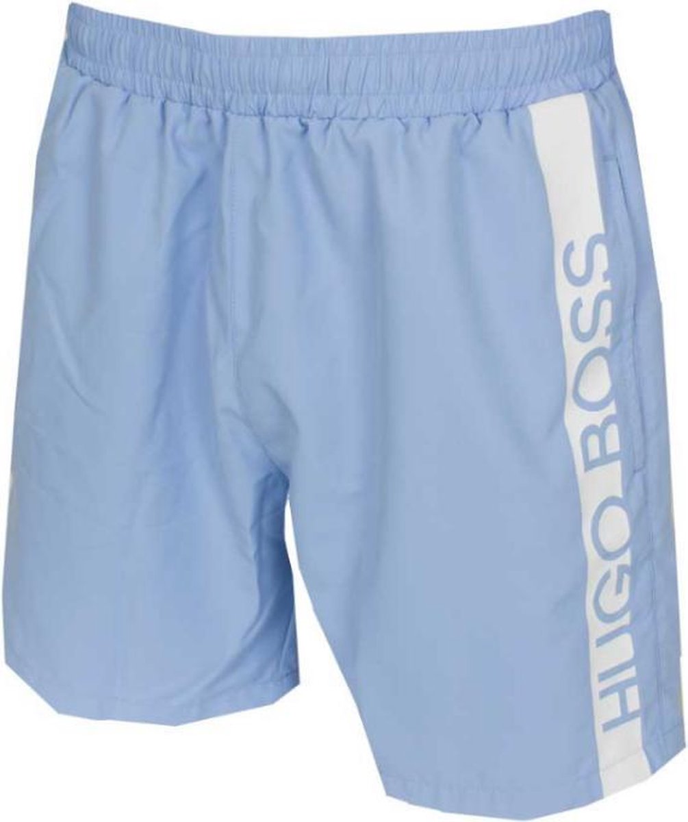 Hugo Boss heren zwembroek logo stripe Dolphin - lichtblauw