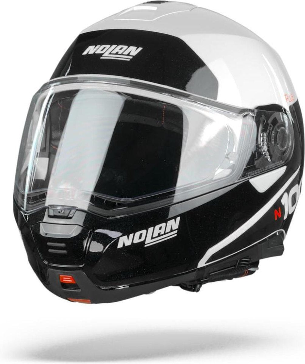 N100-5 Plus Plus Distinctive 22 Metal White Black  Systeemhelm - Motorhelm - Maat S