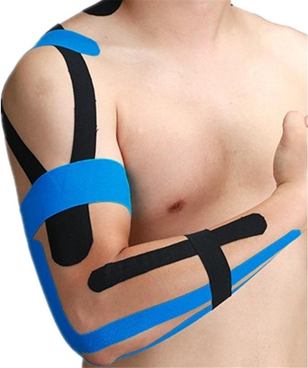 Medicca - Kinesiologie Tape - Fysio Tape - 2.5cm x 500cm - Sport Tape - Spierherstel - Overbelasting - Sporttape - Blauw