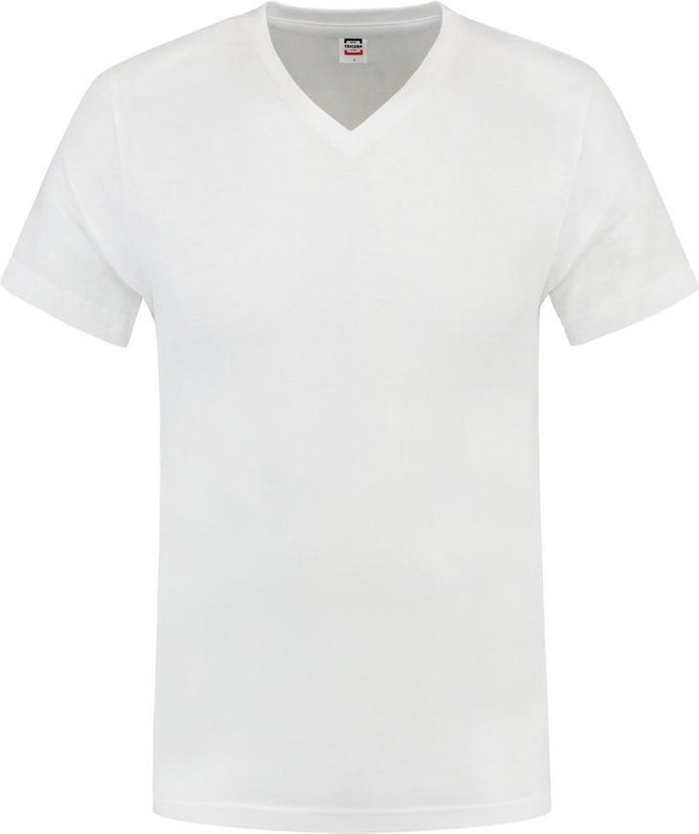 Tricorp 101005 T-Shirt V Hals Slim Fit Wit maat 5XL