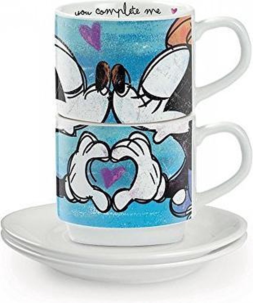 Set Espresso Kop & Schotel Love Blue