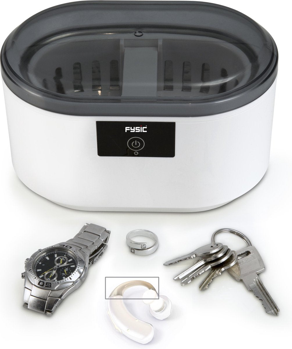 Fysic FC-22 Ultrasoon reiniger - Grondige ultrasoon reiniger met automatische stop - Wit / Grijs