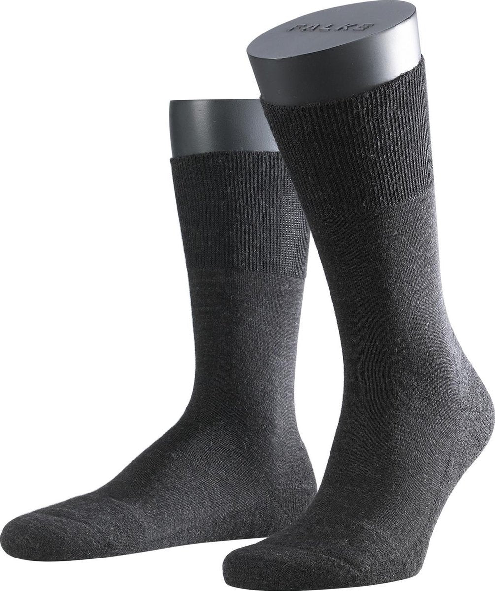 FALKE Airport Plus Herensokken - Anthracite Melange - Maat 39-40
