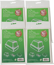 40x stuks plastic kattenbak afvalzakken wit 51 x 20 x 46 cm - Kattenbakzakken