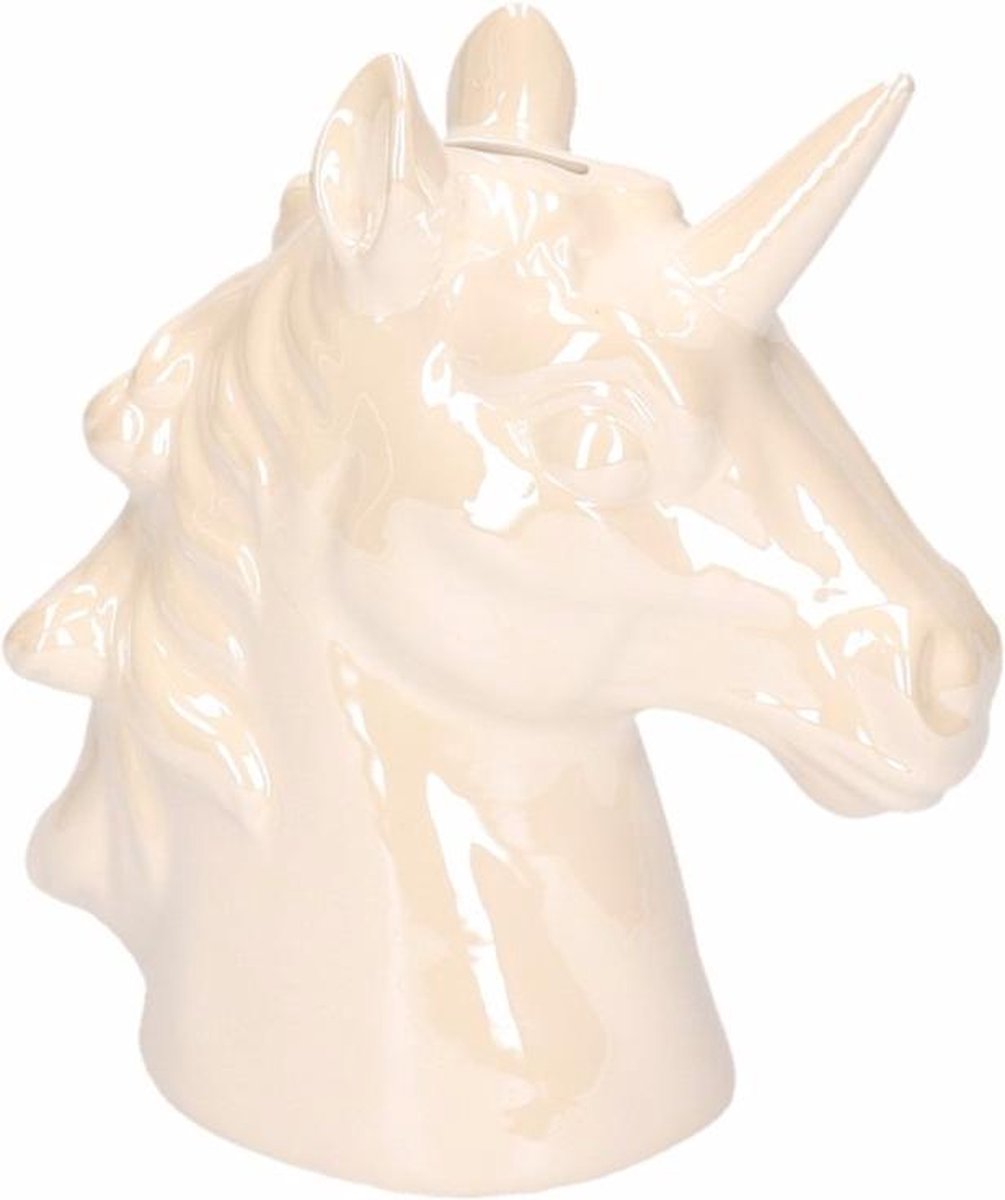 Spaarpot Eenhoorn wit 16 cm