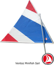Ventoz Minifish zeil (6.0 m2) - Rood Wit Blauw