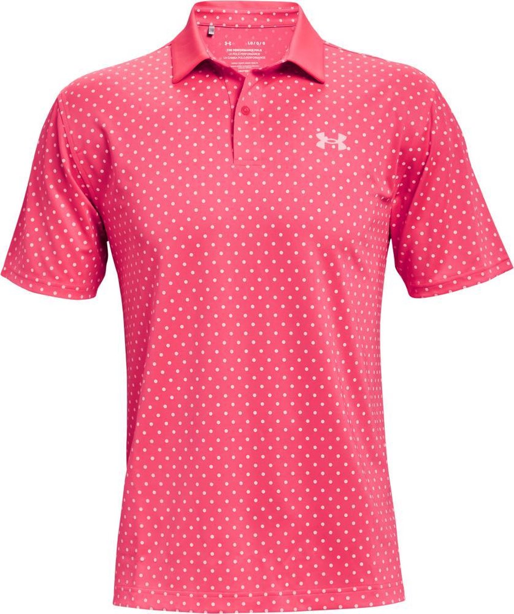 Polo met UA Performance-print in roze maat: L    heren > golf kleding > polo