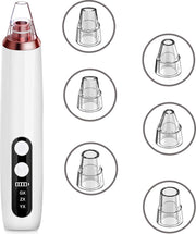Blackhead remover - Mee eters verwijderen - Puisten verwijderaar - 6 Opzetstukken - USB oplaadbaar - Wit