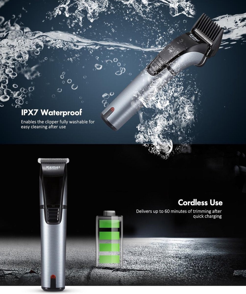 Kemei WATERDICHT tondeuse– Tondeuse – Draadloos – Oplaadbaar – Trimmer – Haartrimmer – Tondeuse mannen – Scheerapparaat mannen – Hair clipper – Hair trimmer – Baardtrimmer – Haartrimmer mannen