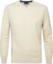 Profuomo Pullover V-hals Wol Beige (PPRJ3A0128)N