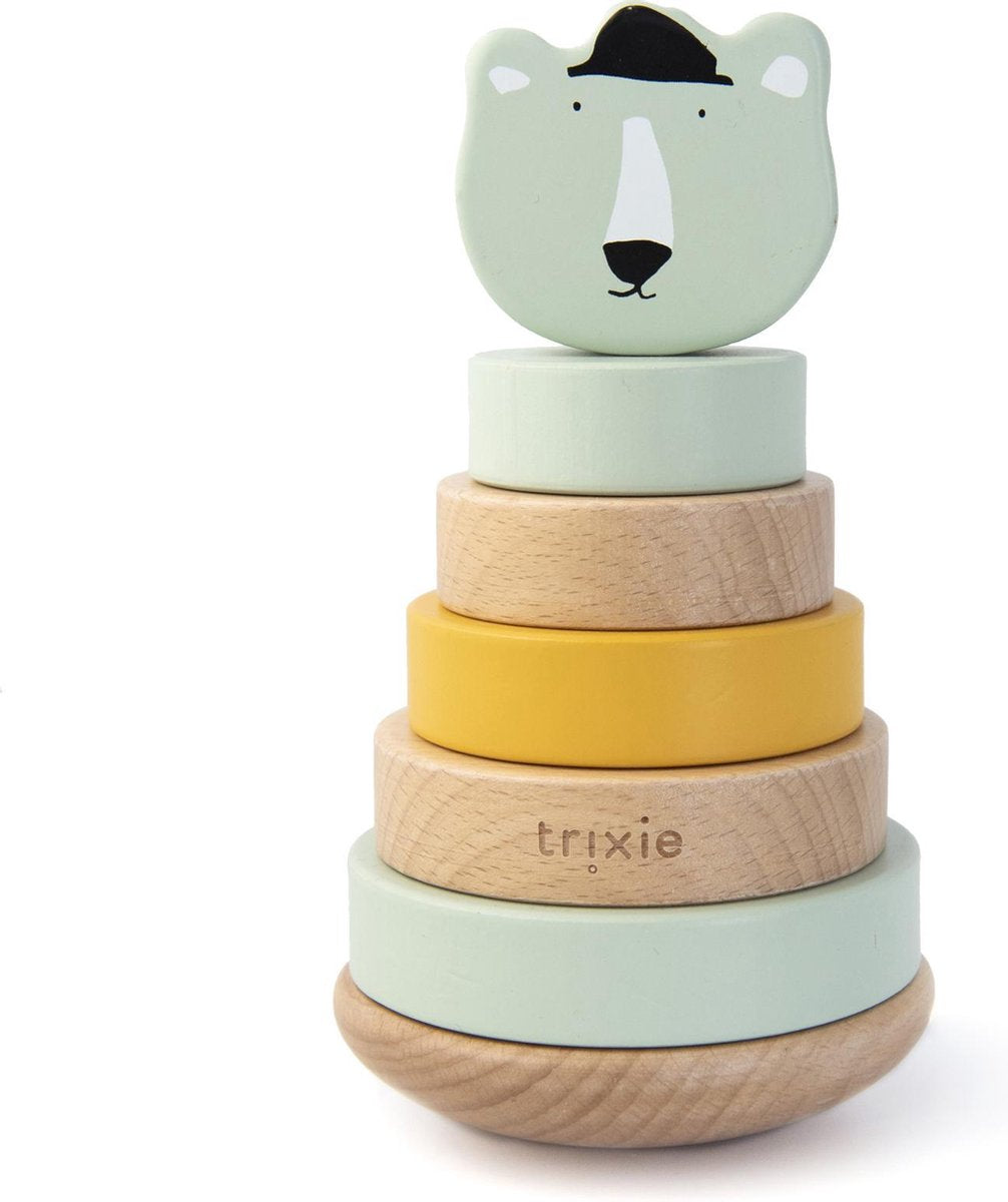 Trixie Stapelspeelgoed Mr. Polar Bear 18 Cm Hout Groen 7-delig