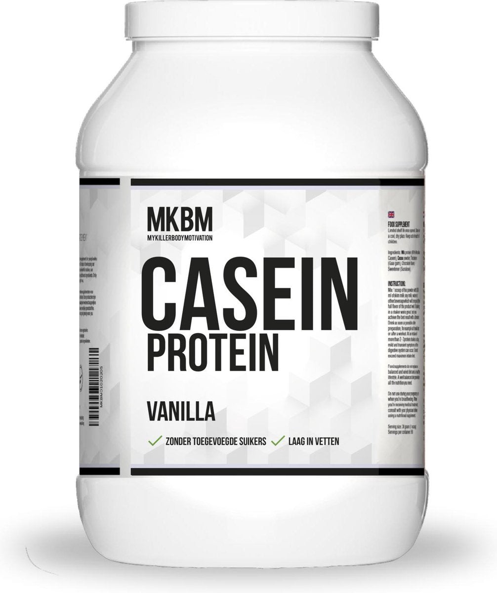 MKBM 100% Casein Pure - Caseïne Eiwitshake / Proteïnepoeder van Fajah Lourens - 2 KG - Vanilla