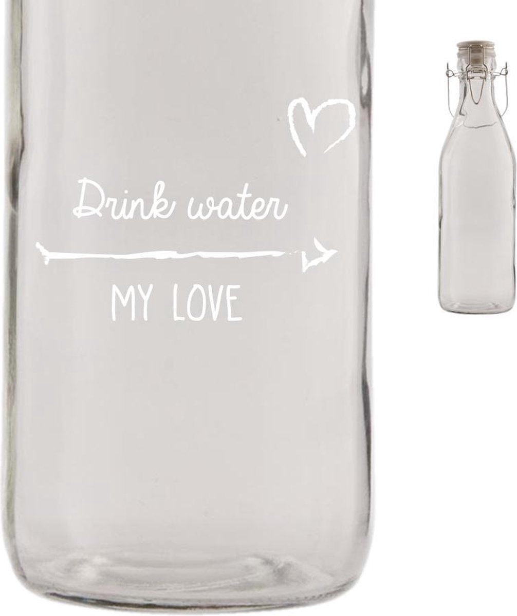 Glazen waterfles