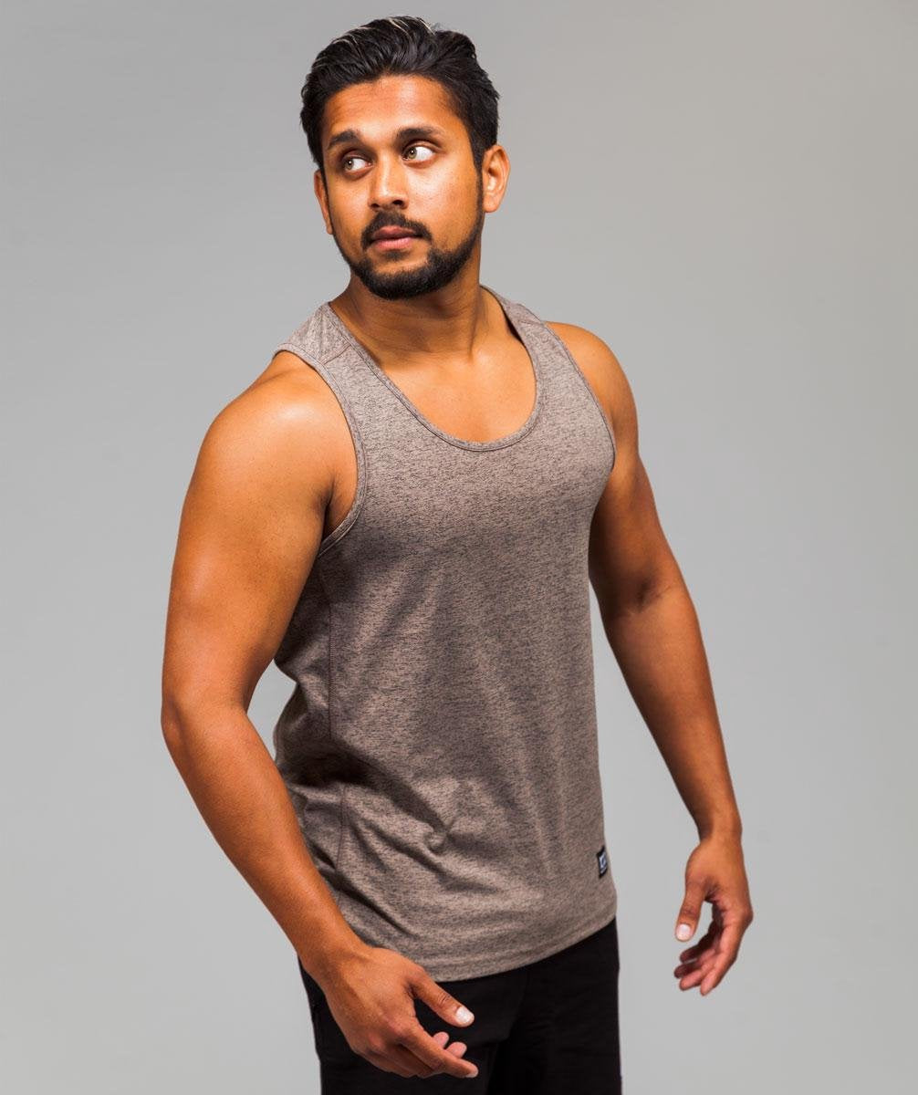 Marrald Black Series Tanktop | Beige Bruin - S heren sportshirt fitness