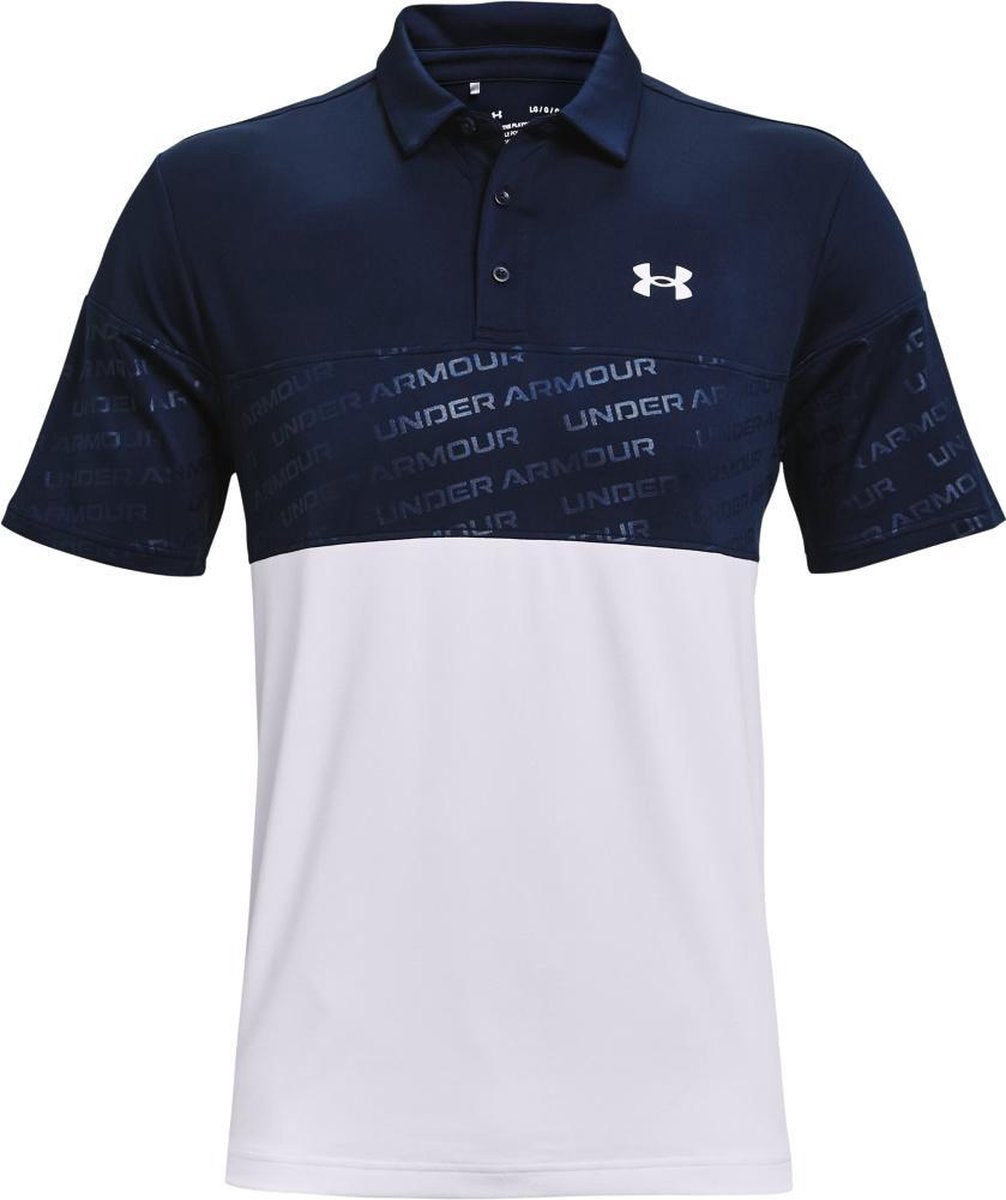 Under Armour Playoff 2.0 Blocked Polo Blauw/Wit - Mannen maat: XXL    heren > golf kleding > polo