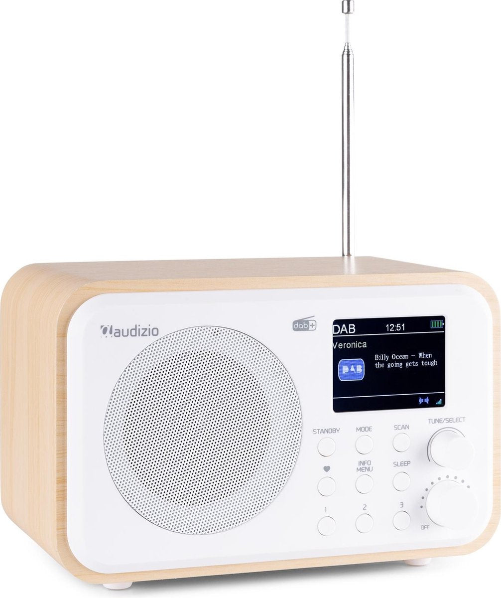 Draagbare DAB radio met Bluetooth - Audizio Milan retro radio met sleeptimer