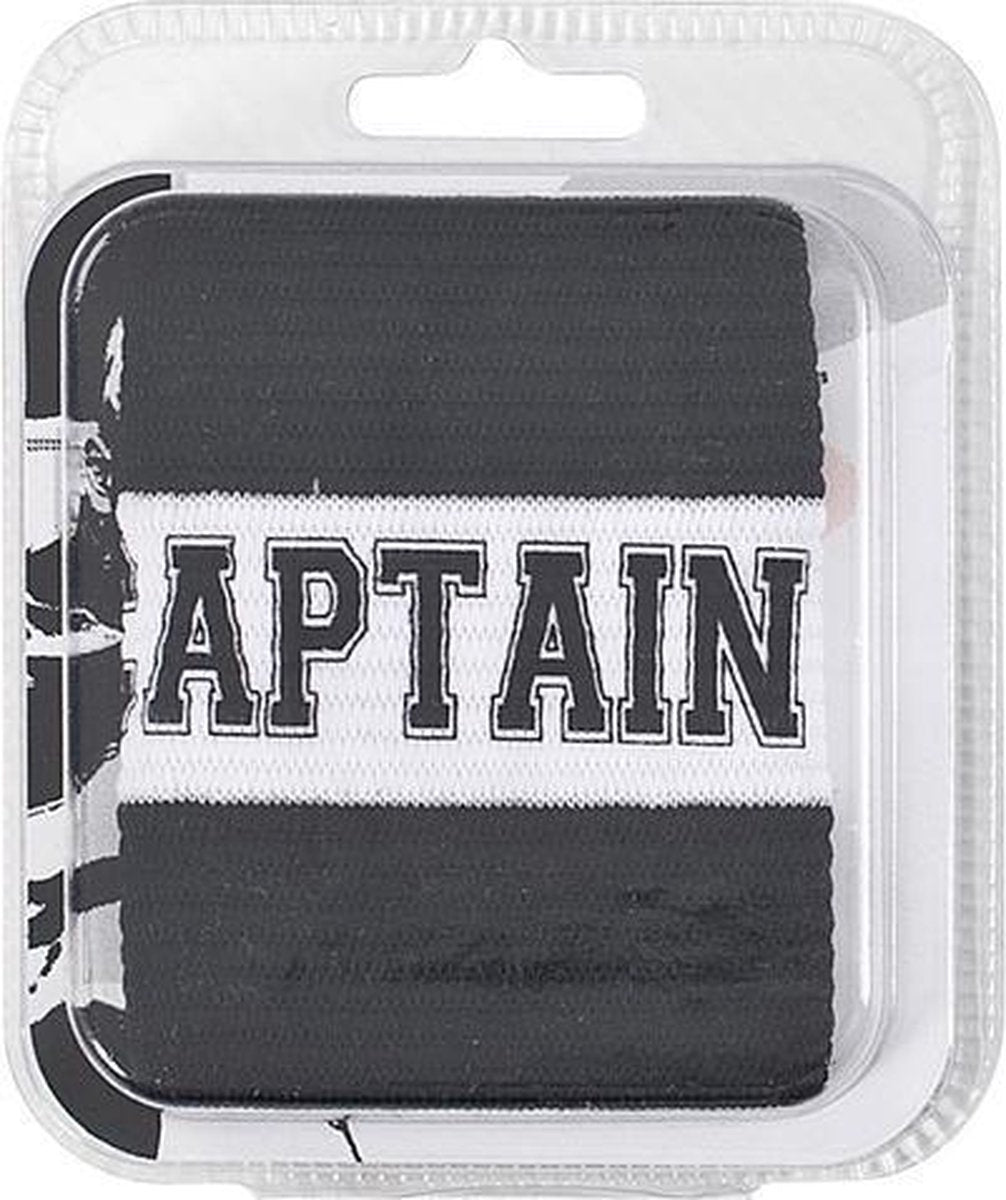 Precision Aanvoerdersband Captain Polyester Zwart/wit Maat M