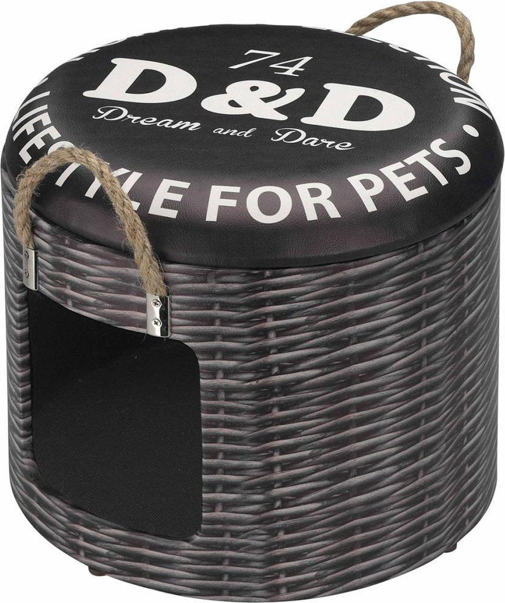 D&D Dierenhuisje Rattan 30x26 cm maat S bruin 434/431689