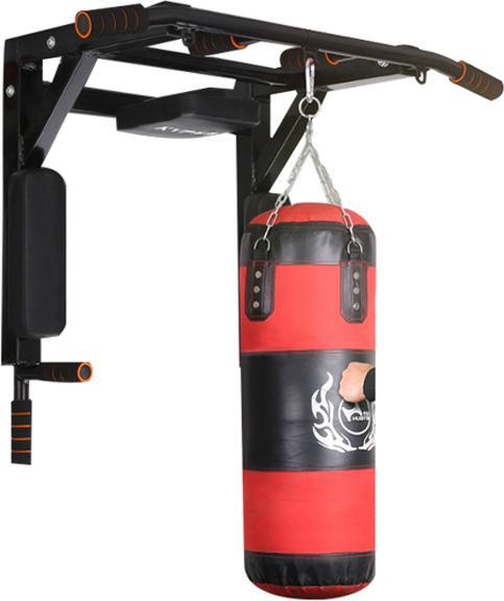 Pull Up Bar - Push Up - Ab trainer - 3-in 1 Krachtstation - Thuis fitness pakket met handgrepen