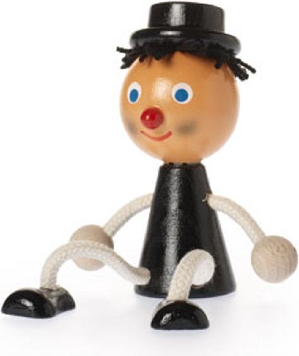 Zitfiguur hout gekleurd schoorsteenveger.