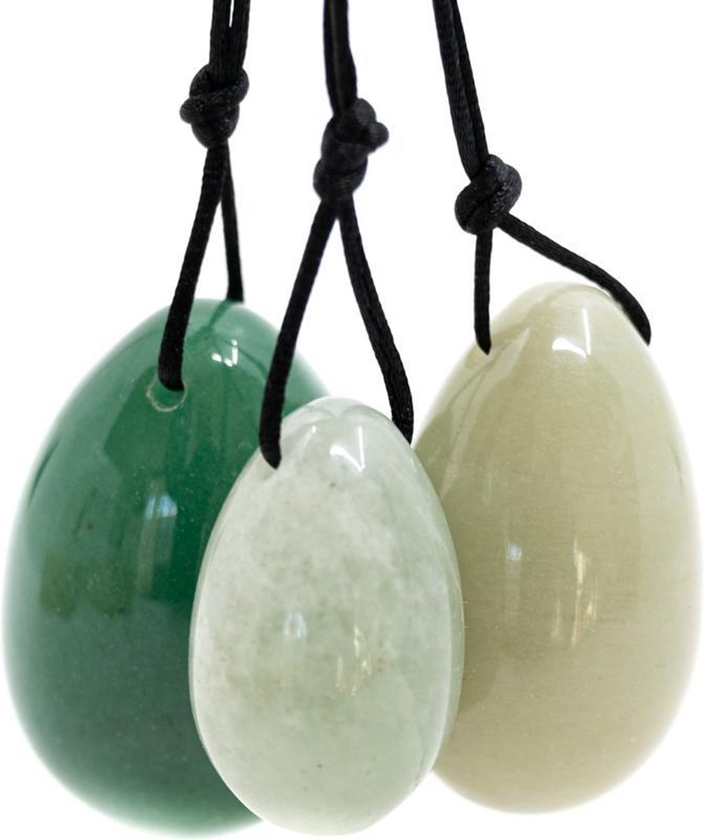 Yoni Ei Set Groene Aventurijn – set van 3