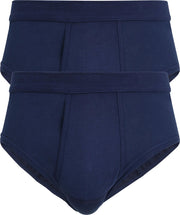 Gotzburg heren slips (2-pack) - heren slips in Feinripp met gulp - donkerblauw -  Maat: L