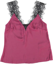Morgan shiny paarse blouse top met brede kanten bandjes - valt kleiner - Maat 38