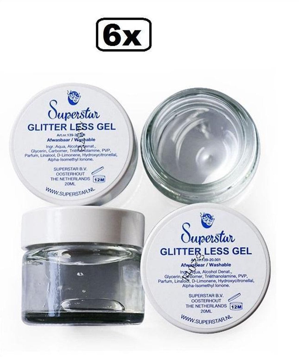 6x Superstar Chunky Glitter fixing gel 15 ml