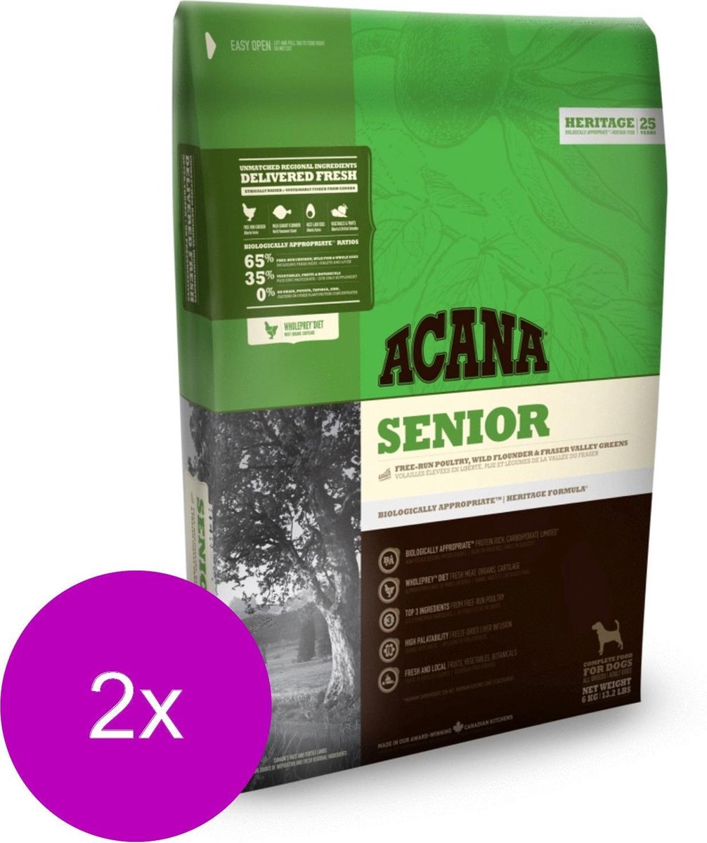 Acana Heritage Senior Dog Kip&Kalkoen - Hondenvoer - 2 x 2 kg