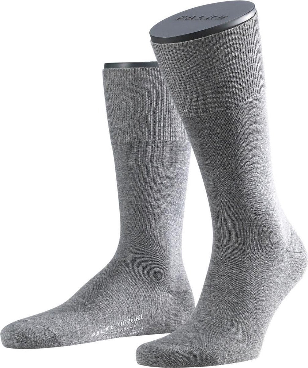 FALKE Airport Heren Sokken - Grijs - Maat 45-46
