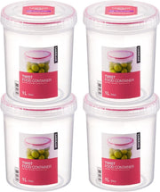 Lock&Lock - Twist Vershoudbakjes | Voorraadbussen | Bewaardozen voedsel - 1 liter - Rond - Set van 4 stuks