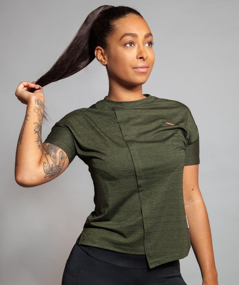 Marrald Soft Dry Sportshirt Dames Groen XS - trainings korte mouwen fitness crossfit yoga shirt