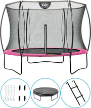 EXIT Toys - Trampoline Met Veiligheidsnet - Op Poten - Silhouette - Rond - ø244cm - Roze - Inclusief Ladder