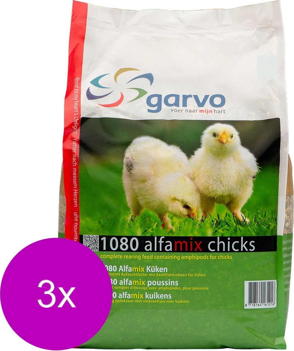 Garvo Alfamix Kuikens - Kippenvoer - 3 x 4 kg