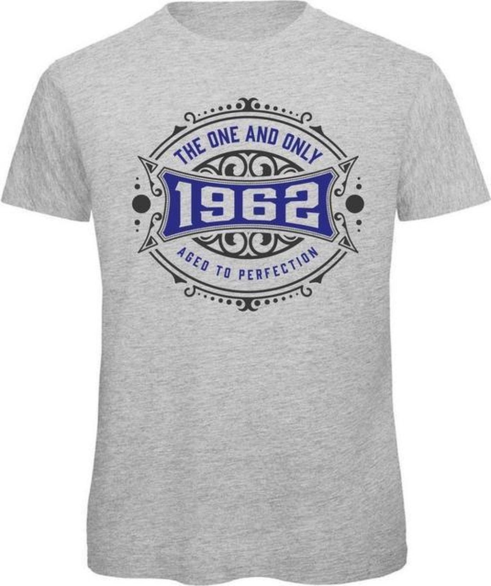 1962 The One And Only | Feest Kado T-Shirt Heren - Dames | Antraciet - Donker Blauw | Perfect Verjaardag Cadeau Shirt | Grappige Spreuken - Zinnen - Teksten |