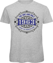1963 The One And Only | Feest Kado T-Shirt Heren - Dames | Antraciet - Donker Blauw | Perfect Verjaardag Cadeau Shirt | Grappige Spreuken - Zinnen - Teksten |