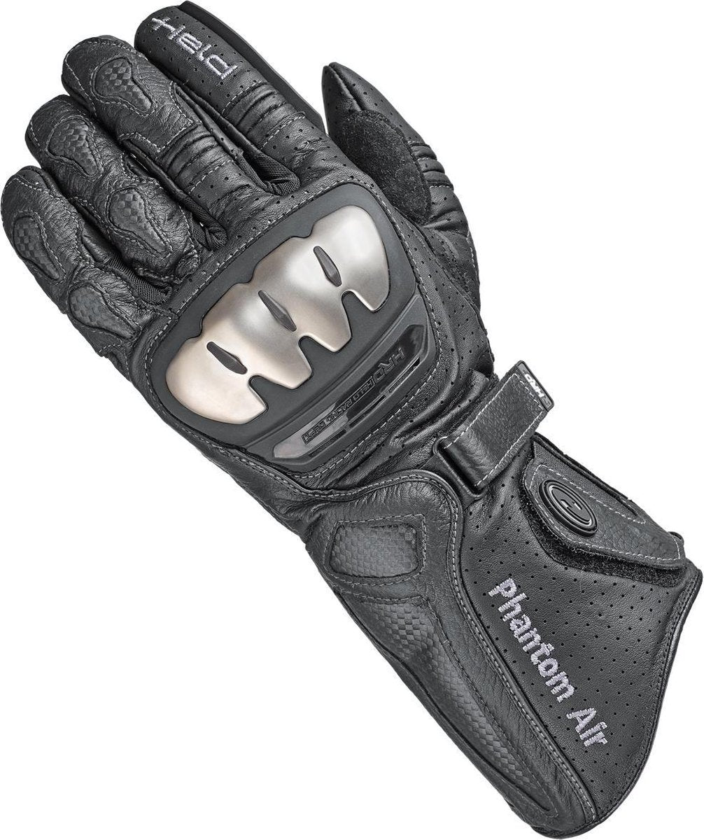 Held Phantom Air Black Motorcycle Gloves 7.5