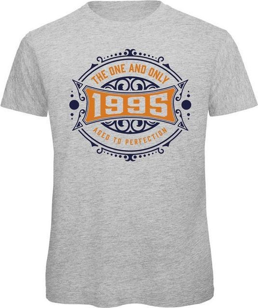 1995 The One And Only | Feest Kado T-Shirt Heren - Dames | Donker Blauw - Goud | Perfect Verjaardag Cadeau Shirt | Grappige Spreuken - Zinnen - Teksten |